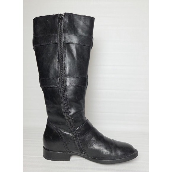 Born Crown Black Leather Knee High Boots Womens Sz 6M Style D86203 - Picture 3 of 10